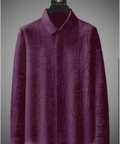 Men's Exclusive Wine Cotton Fabric Italian Crush Shirt