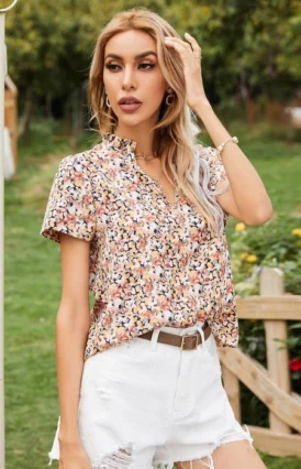 Women?s Western Wear Rayon Floral Print Top