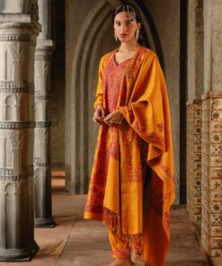 Pantalms Crafts Aari Woollen Straight Kurta Set with Dupatta