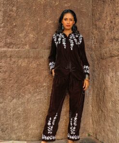 Rumi  Velvet Straight Shirt Set