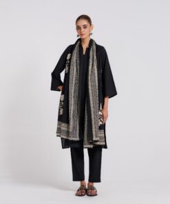 Classic Black Bagh Printed Pure Cotton Kurta Set with Dupatta