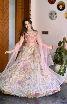 Floral Bloom Wedding Luxe Lahenga Choli Set