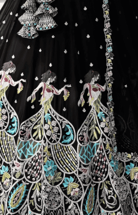 Black color Sequence Thread Embroidery work Designer Lehenga Choli for Wedding Function