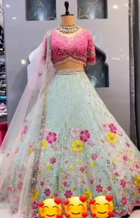 Thread Sequence Real Mirror Work Lehenga Choli