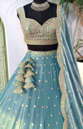Sky blue color Designer Sequence Embroidery work Lehenga choli